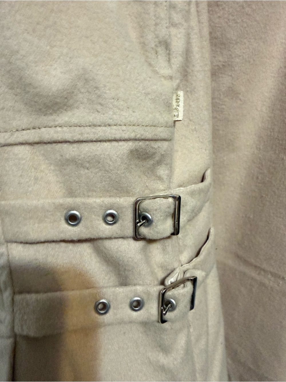 Christian DIOR Beige Pinafore Mini Dress with Pleated Side (12A)See Measurements - Picture 16 of 16